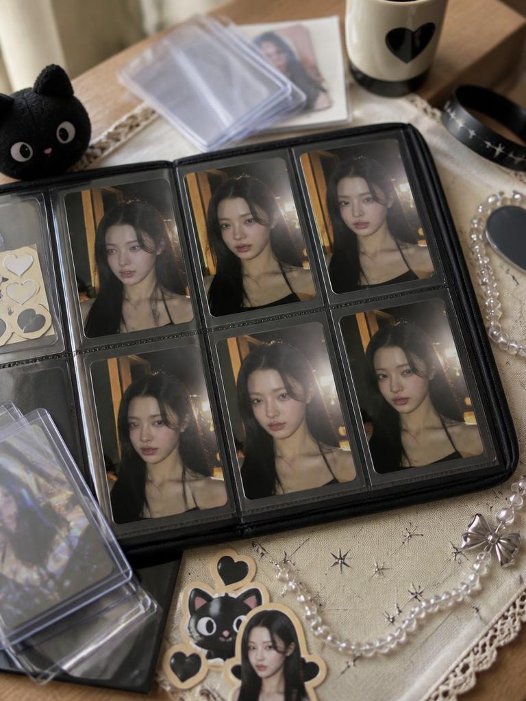 AI-generated Photocard Trading Tray Flatlay made with GPT Image 2