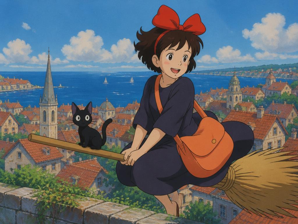 AI-generated Witch Delivery Flight, Ghibli Style made with GPT Image 2