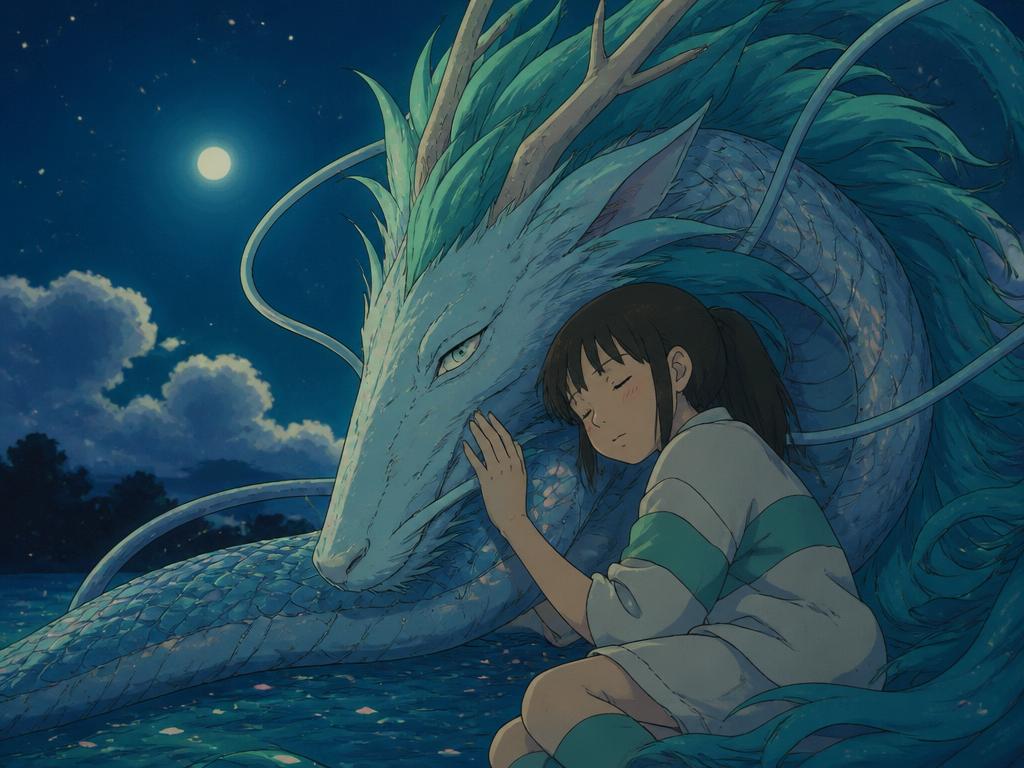 AI-generated Girl and Dragon Under a Starry Night made with GPT Image 2