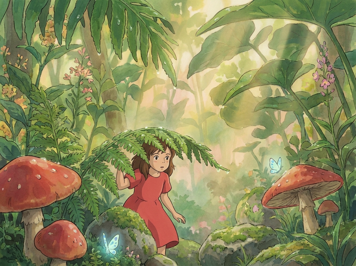 AI-generated Forest Mushroom Fairy Girl made with Nano Banana Pro