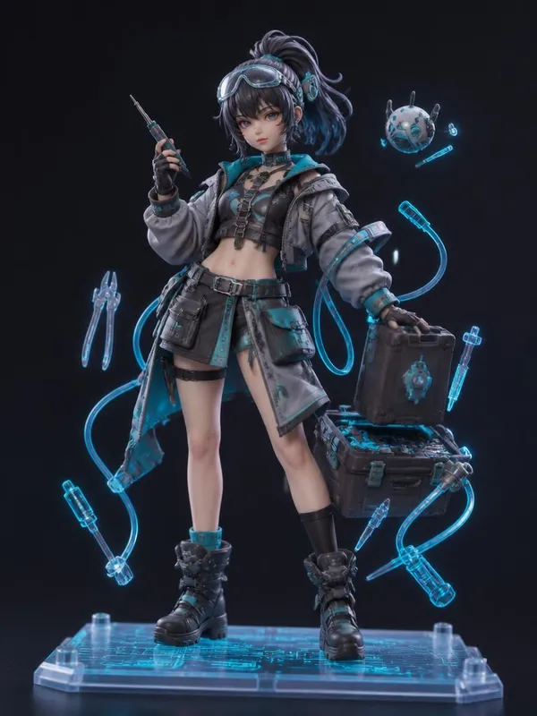 AI-generated Cyberpunk Mechanic Figure made with GPT Image 2