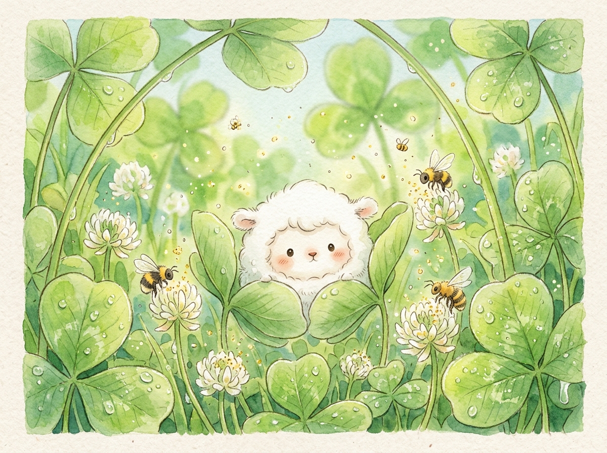 AI-generated Cloud Creature in the Clover made with Nano Banana 2