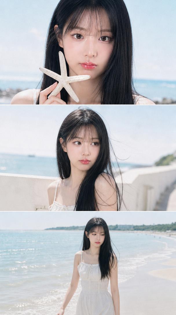 GPT 이미지 2로 생성한 여름 바닷가 3컷 화보