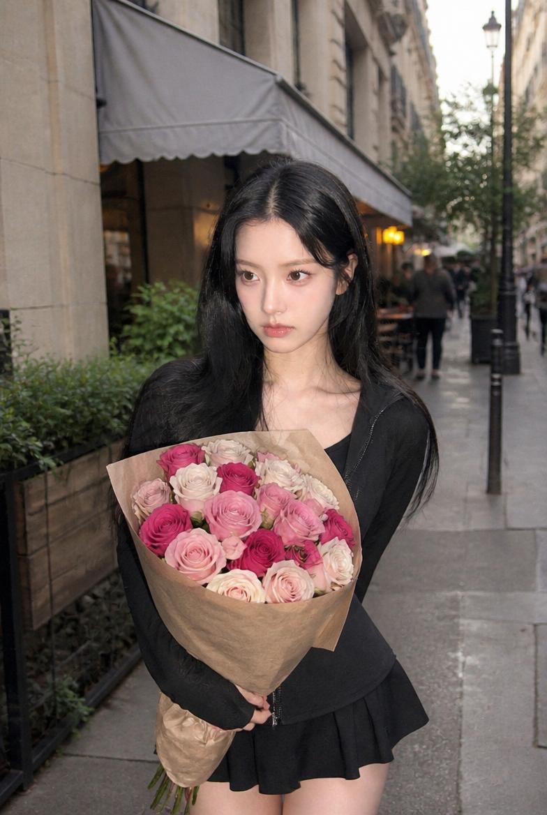 AI-generated City Street Rose Bouquet Snap made with GPT Image 2