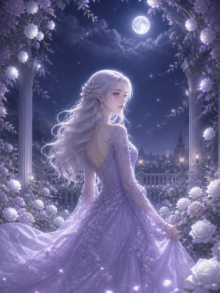 Moonlit Garden Romance Fantasy Cover created with GPT Image 2