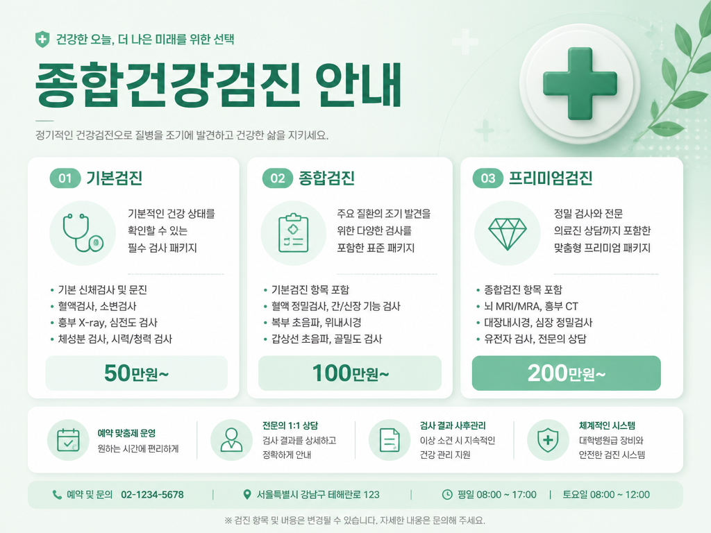 GPT 이미지 2로 생성한 종합건강검진 안내 카드뉴스