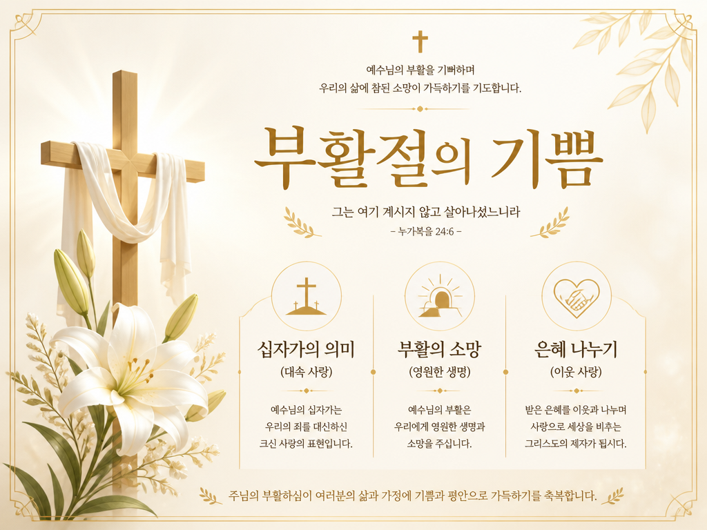 GPT 이미지 2로 생성한 교회 부활절 카드뉴스