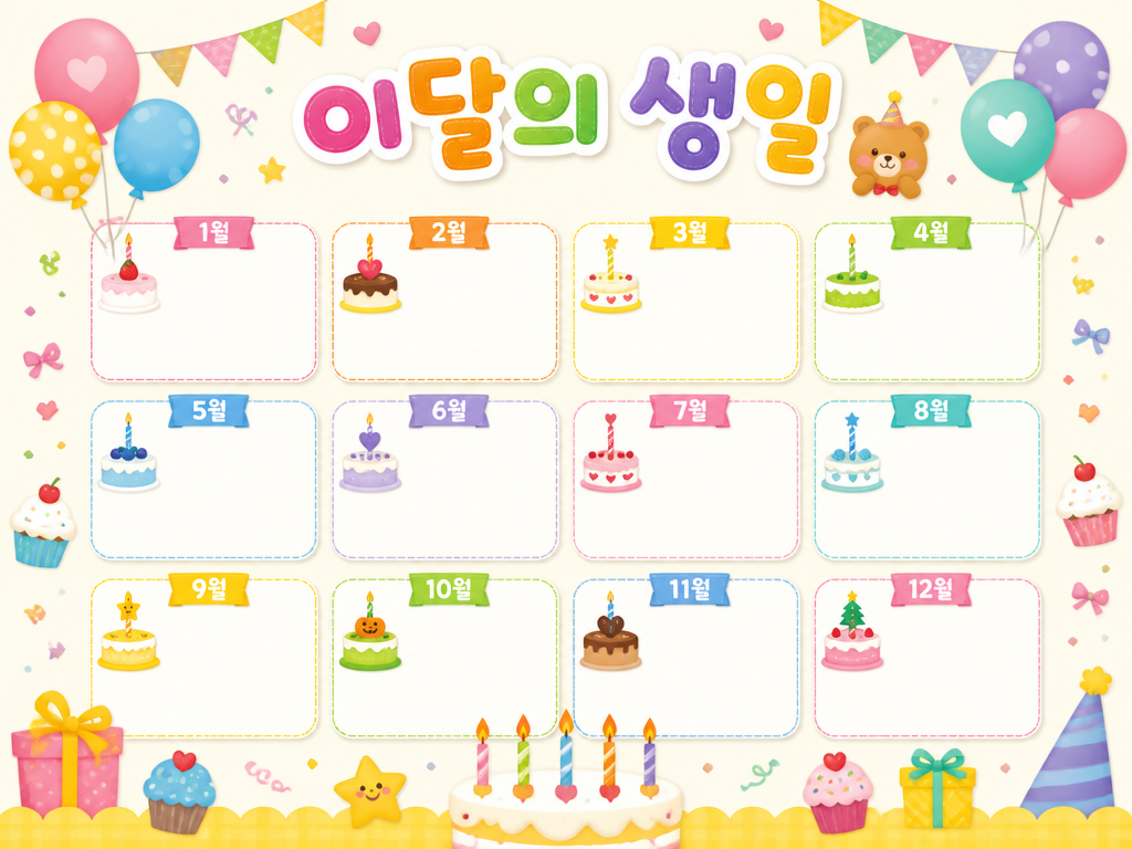 GPT 이미지 2로 생성한 생일판 디자인