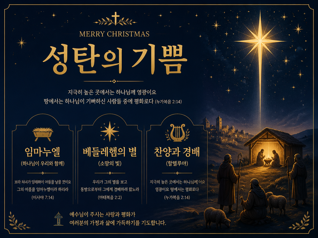 GPT 이미지 2로 생성한 교회 성탄절 카드뉴스