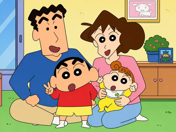 GPT 이미지 2로 생성한 짱구 스타일 가족