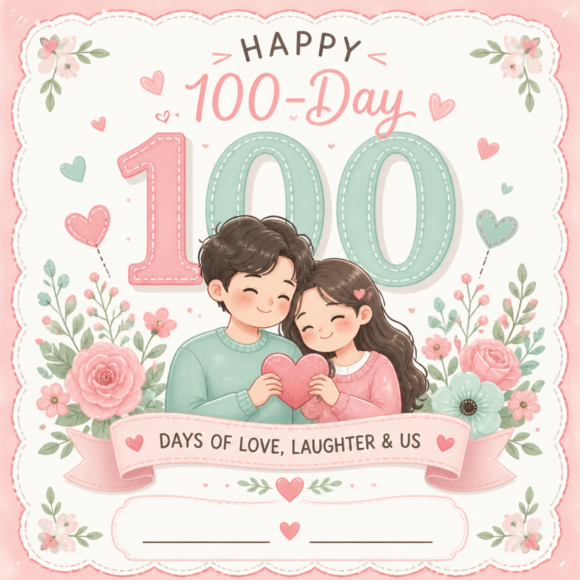 GPT 이미지 2로 생성한 100일 기념일 카드