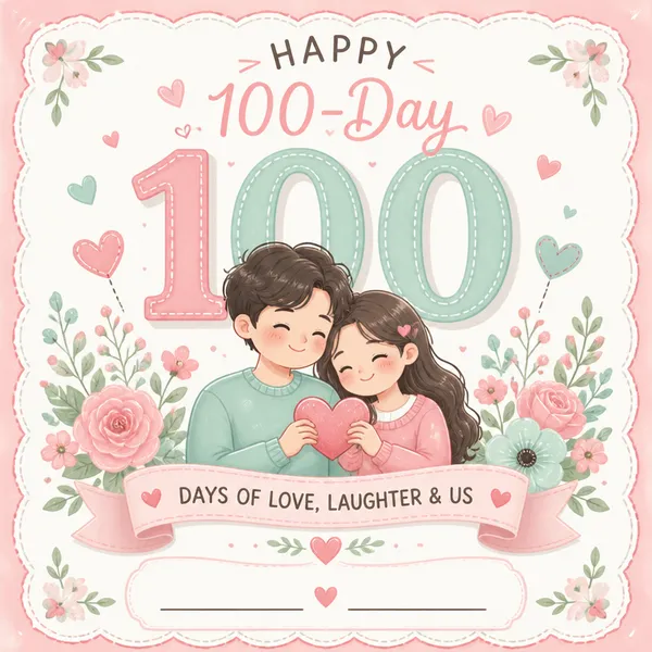 GPT 이미지 2로 생성한 100일 기념일 카드