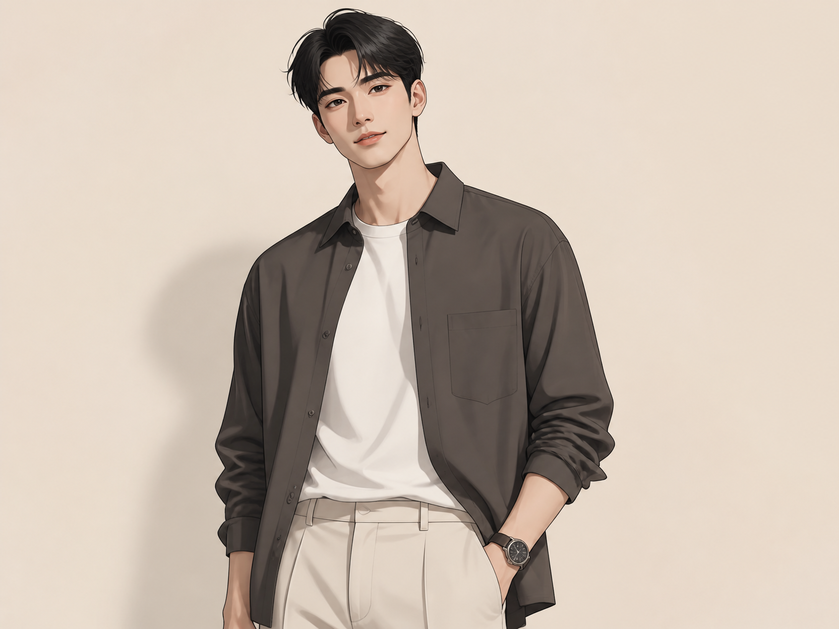 GPT 이미지 2로 생성한 남자 일러스트 예시 1