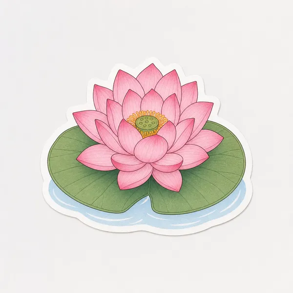 GPT 이미지 2로 생성한 연꽃 일러스트