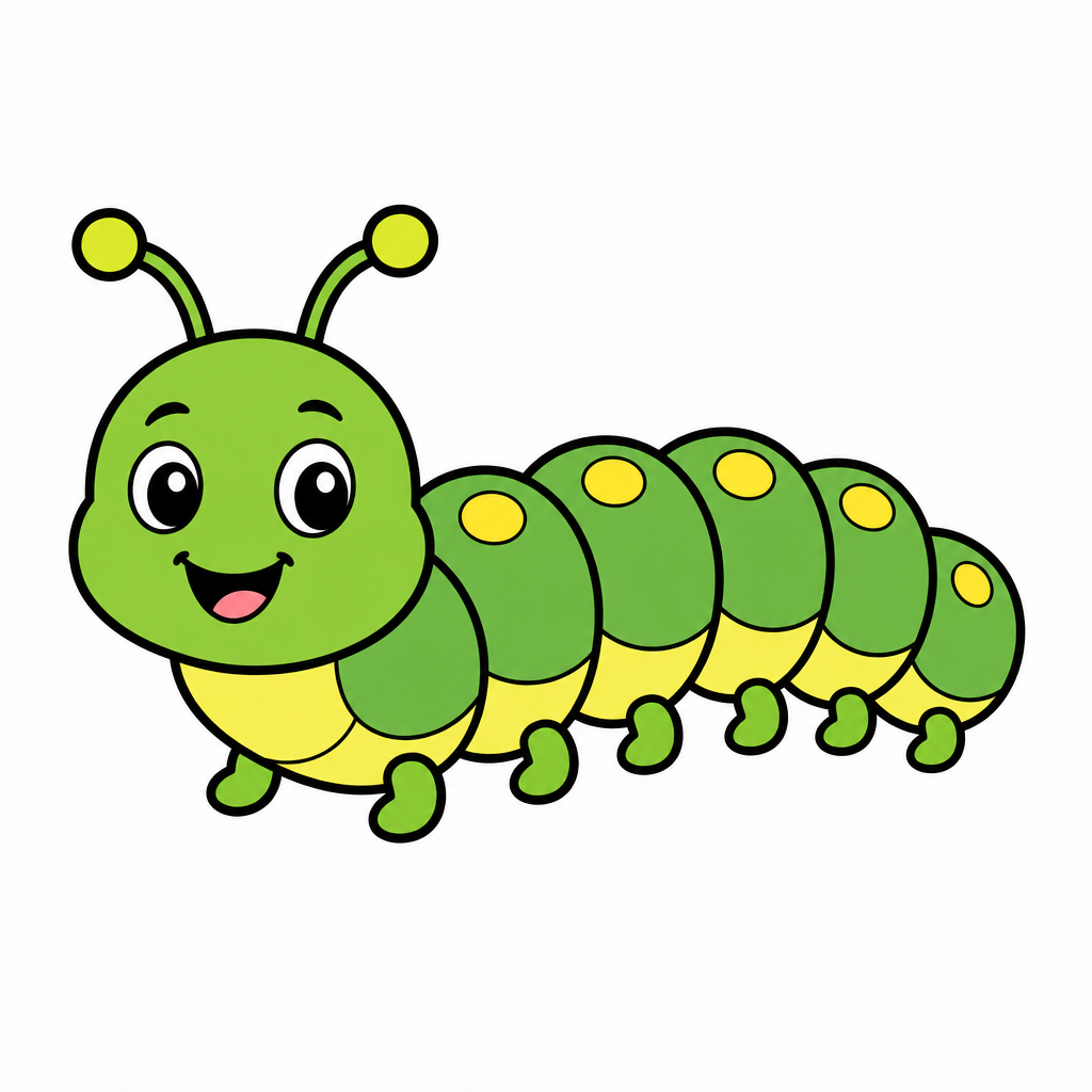 GPT 이미지 2로 생성한 애벌레 일러스트