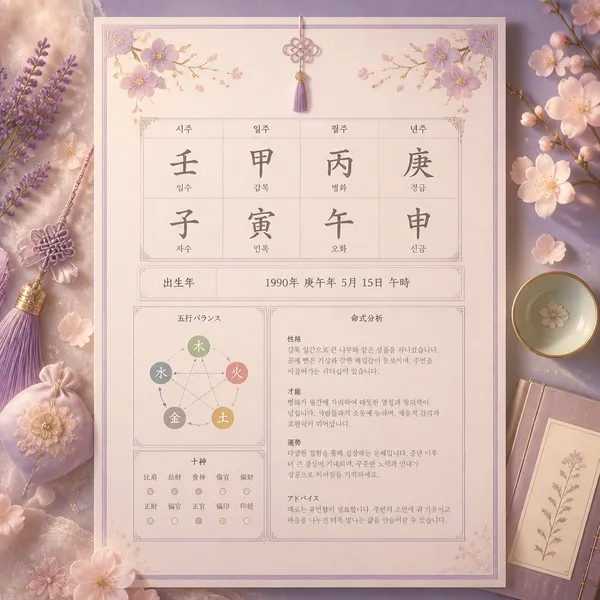GPT 이미지 2로 생성한 사주팔자