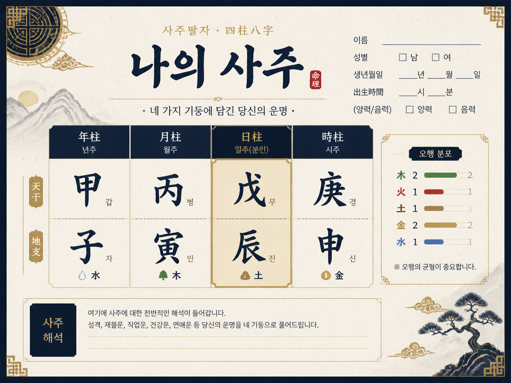 GPT 이미지 2로 생성한 사주팔자