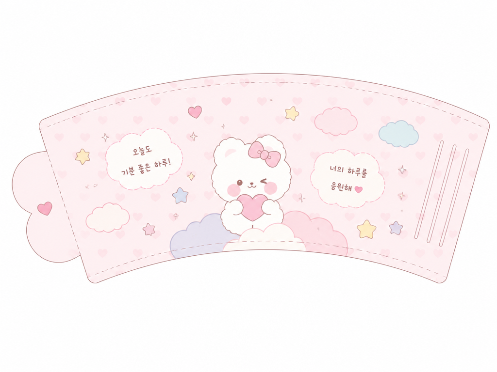 GPT 이미지 2로 생성한 컵홀더 도안 - 하트