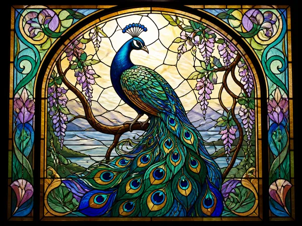 AI-generated Peacock Stained Glass made with GPT Image 2