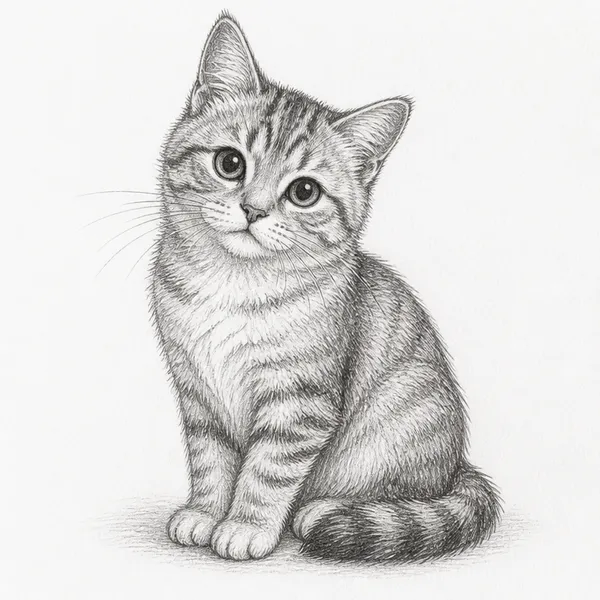 고양이 스케치 프롬프트