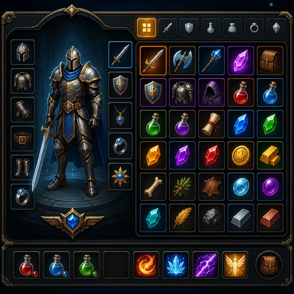 GPT 이미지 2로 생성한 게임 인벤토리 UI