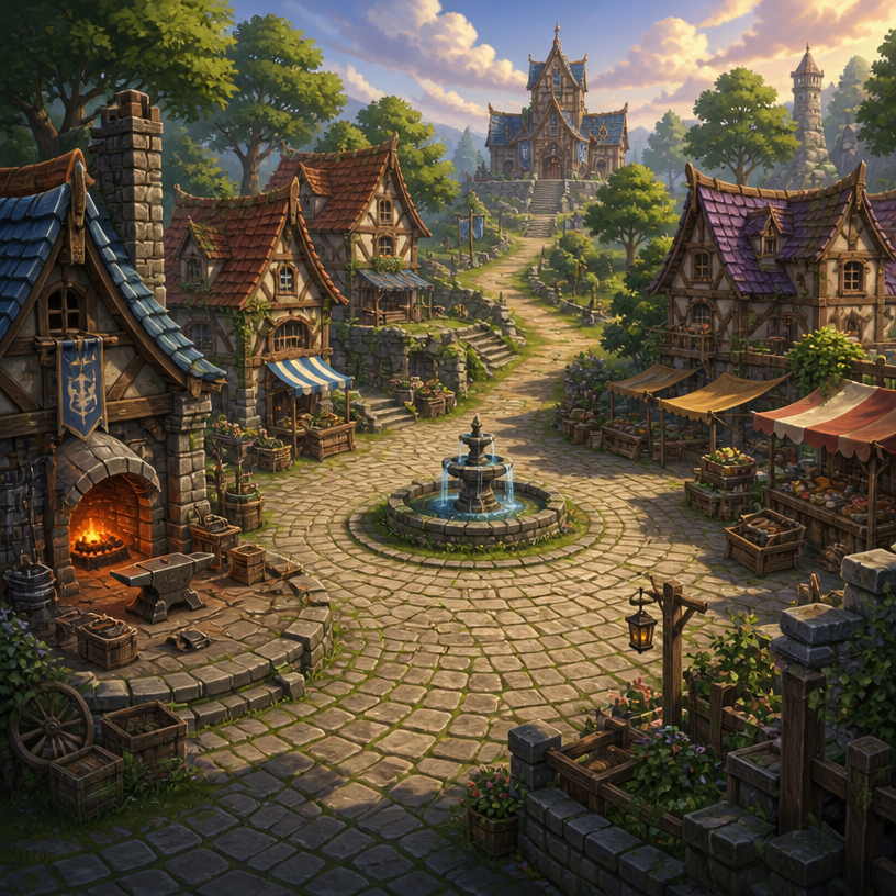 GPT 이미지 2로 생성한 RPG 마을 배경