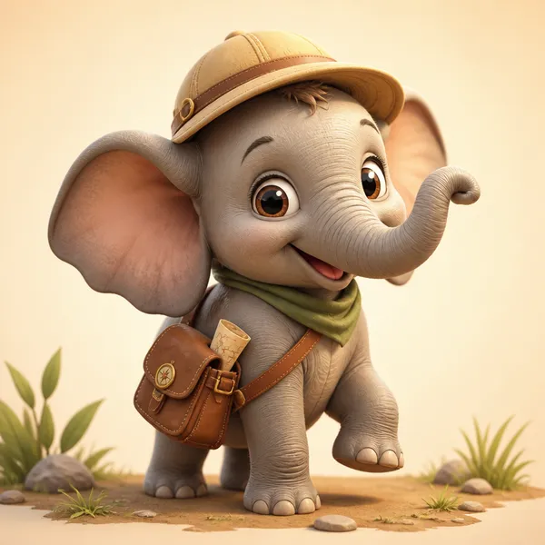 AI-generated 3D Elephant Character made with GPT Image 2