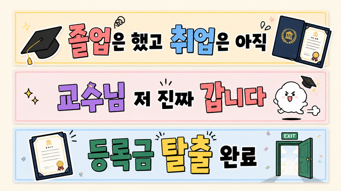 GPT 이미지 2로 생성한 웃긴 졸업 문구 카드