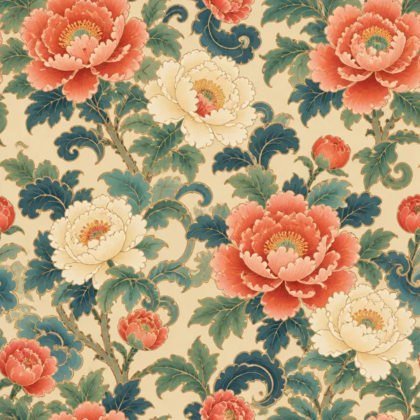 AI-generated Peony Pattern made with GPT Image 2