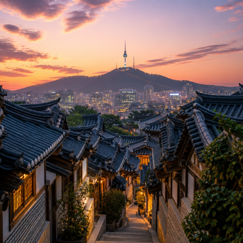 한옥 마당 배경
