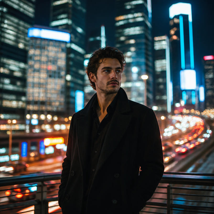 urban night view portrait