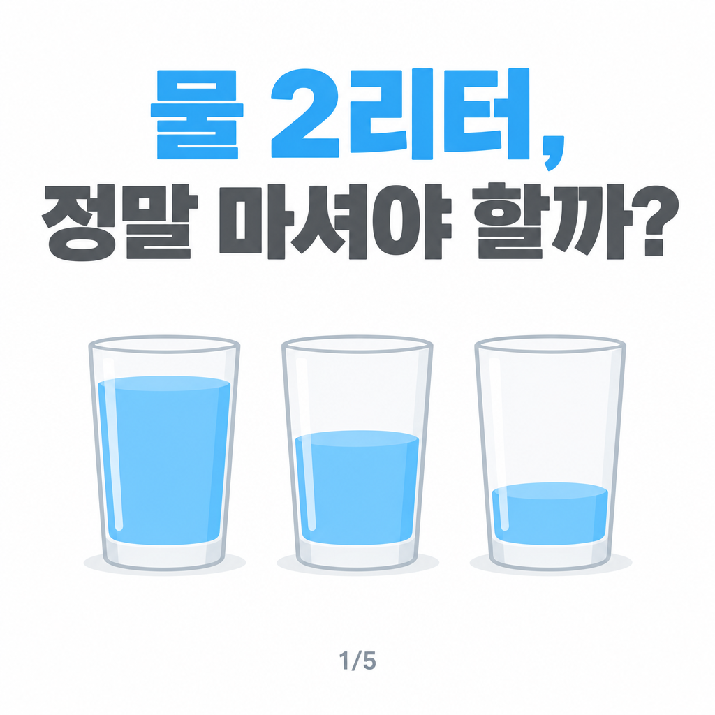 Korean card news cover with three water glasses, made with GPT Image 2.5