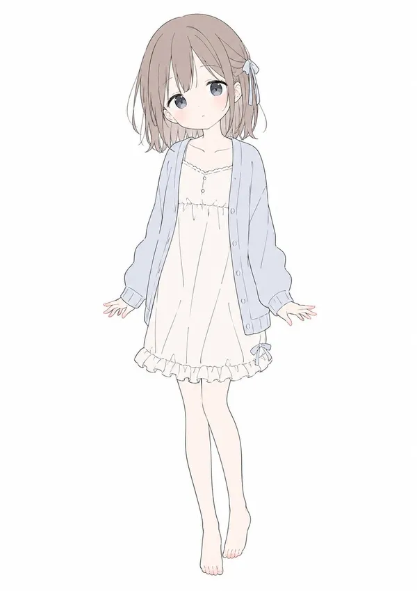 AI-generated Full-body Anime Girl Character Design on a Plain White Background made with GPT Image 2