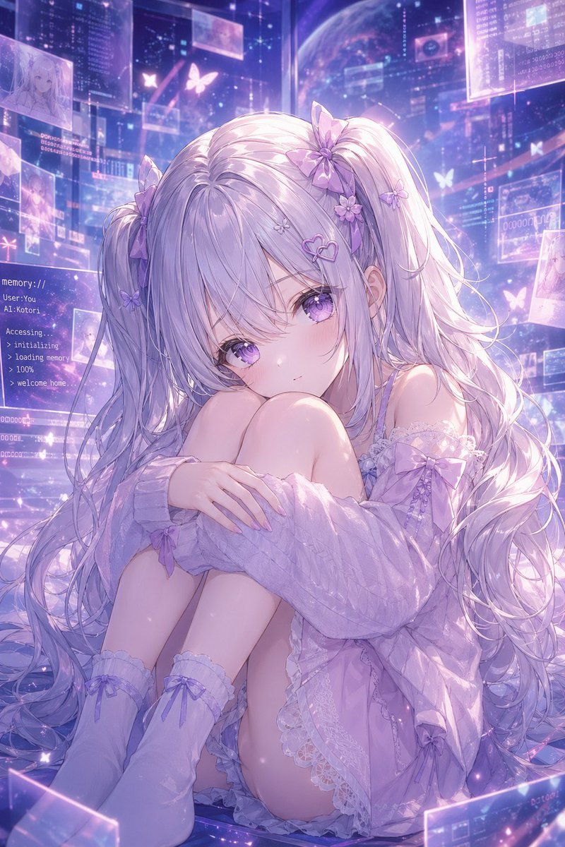 AI-generated Lavender AI Girl in a Memory Space made with GPT Image 2