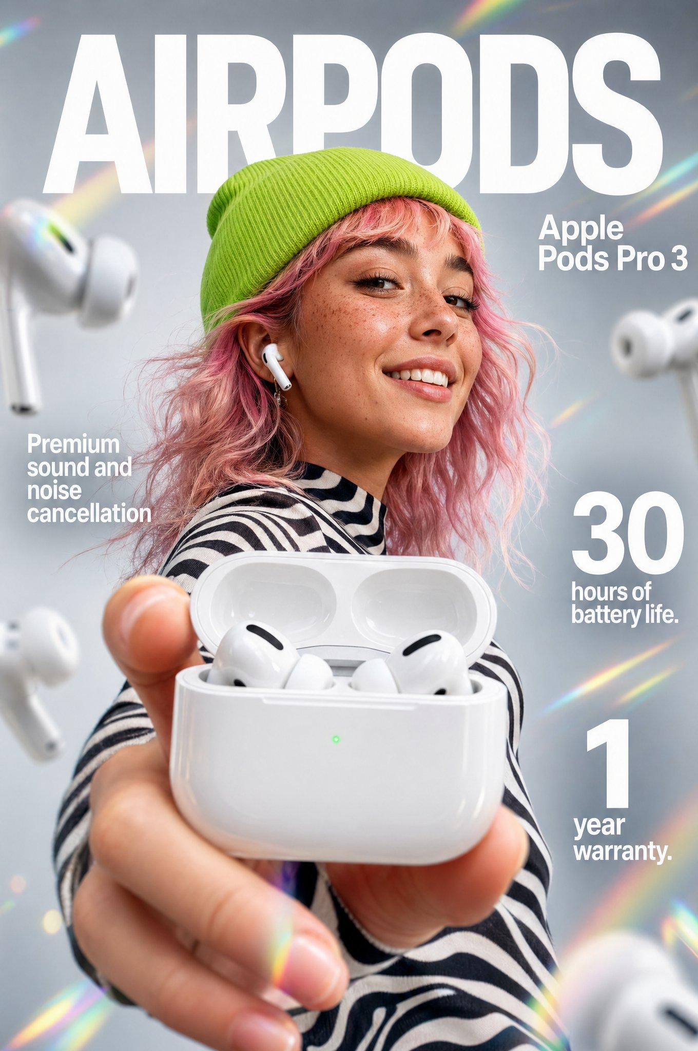 AI-generated Apple Pods Pro 3 Earbuds Infographic made with GPT Image 2