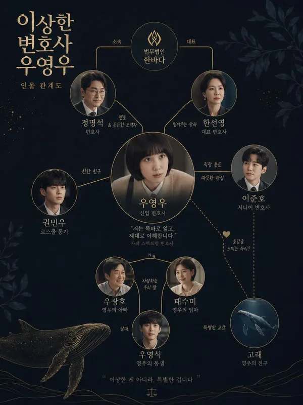 AI-generated High-design Character Relationship Diagram Poster for the Korean Drama made with GPT Image 2
