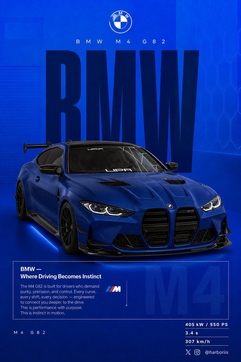 GPT 이미지 2로 생성한 BMW 퍼포먼스 소셜 포스터