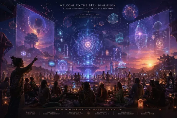 AI-generated Dusk Shindig with Multiple Fake Imagination Projections All Aligned in the 14th Dimensions made with GPT Image 2
