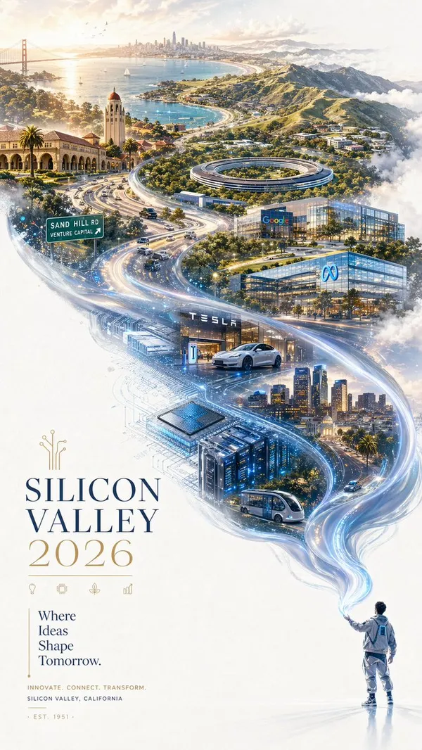 AI-generated Refined 2026 Silicon Valley City Promotional Poster made with GPT Image 2