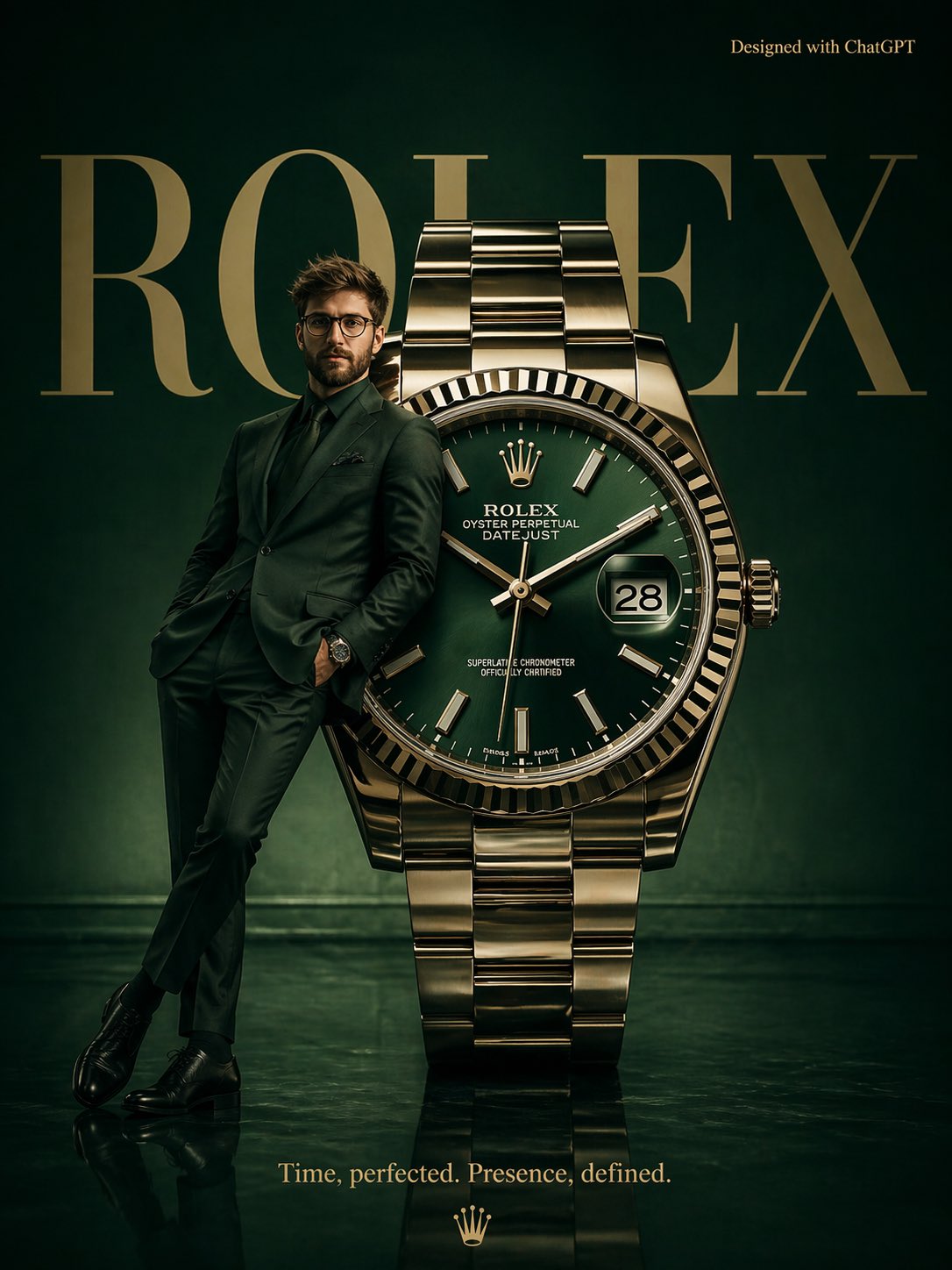 AI-generated High-fashion Surrealist Poster for Rolex made with GPT Image 2