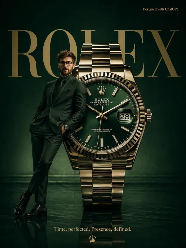 AI-generated High-fashion Surrealist Poster for Rolex made with GPT Image 2