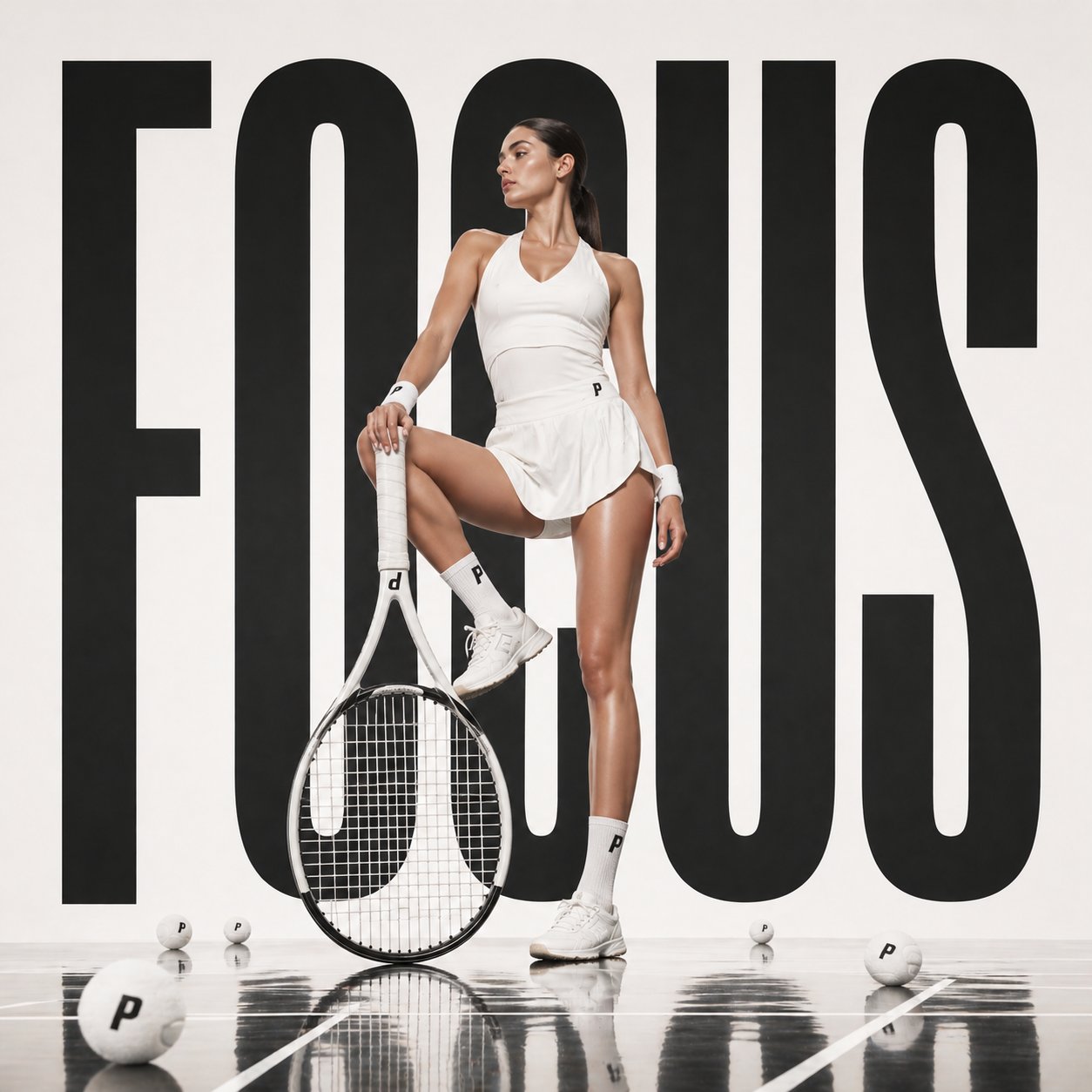 AI-generated Avant-Garde Tennis Racket Sports Fashion Ad made with GPT Image 2