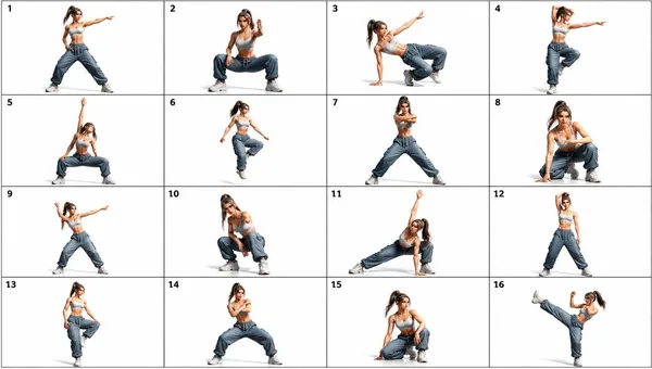 AI-generated 16-Panel Dance Pose Reference Sheet made with GPT Image 2