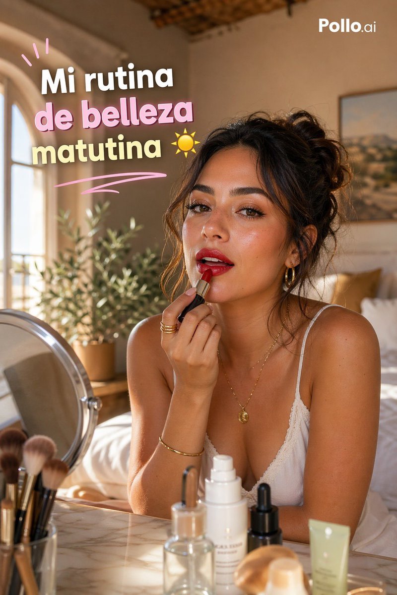 AI-generated Vertical 9:16 TikTok-style GRWM Beauty Thumbnail Set in a Warm made with GPT Image 2