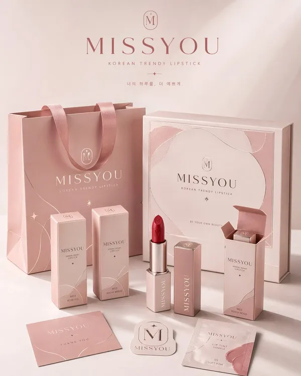 A vertical brand packaging system display poster showing a unified visual identity across multiple packaging formats.
