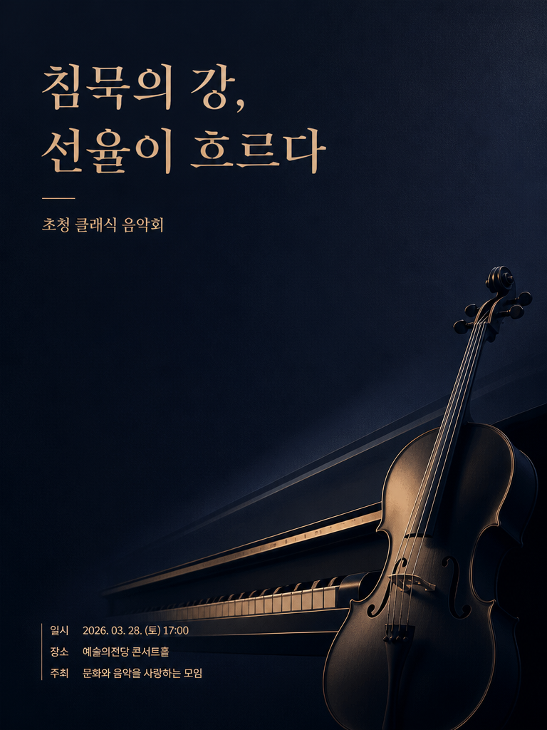 GPT 이미지 2로 생성한 음악회 초대장 포스터