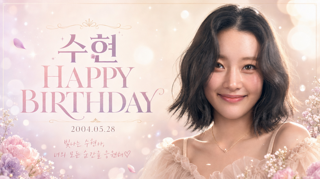 K-POP style horizontal birthday billboard ad design made with GPT Image 2