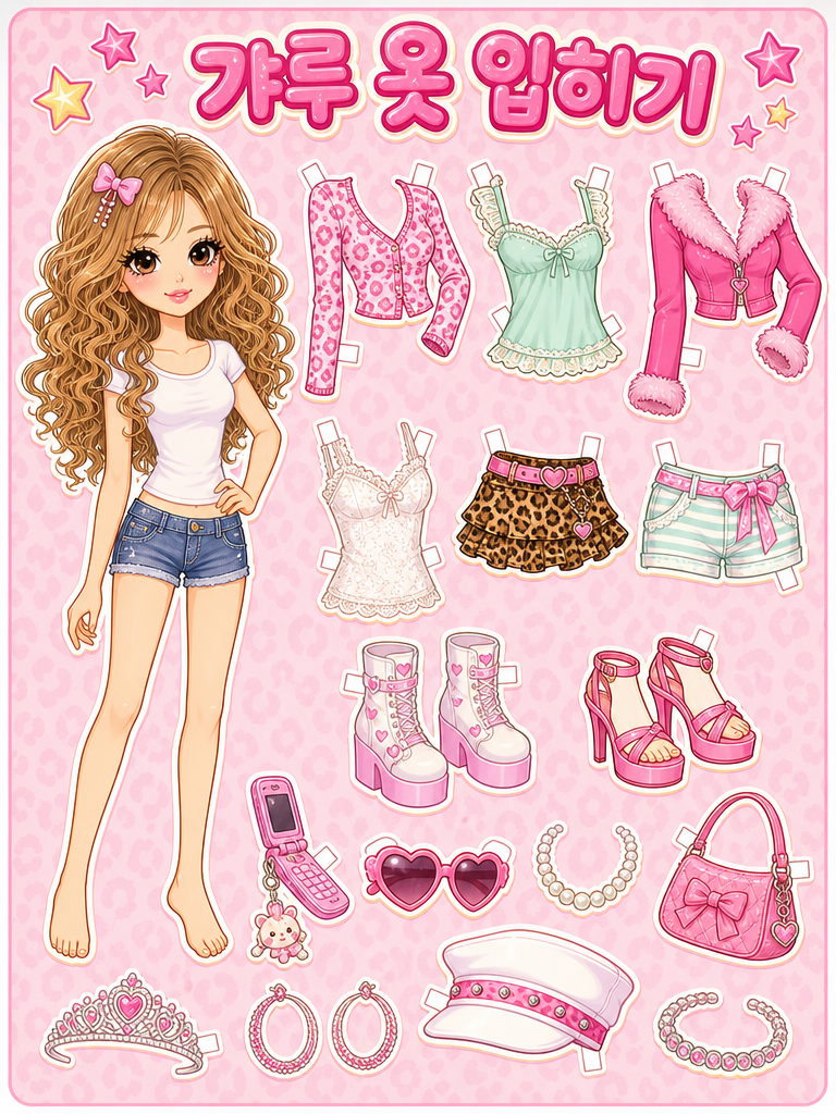 AI-generated Gyaru dress-up sticker sheet made with GPT Image 2