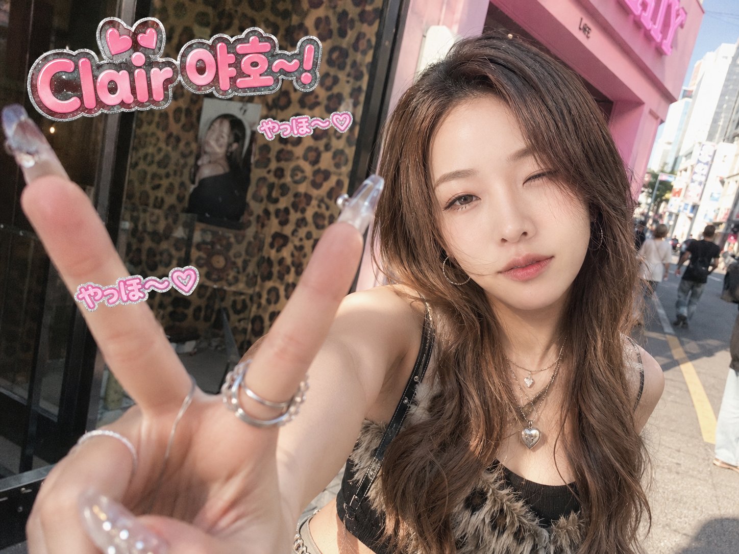 K-gyaru street selfie generated with GPT Image 2
