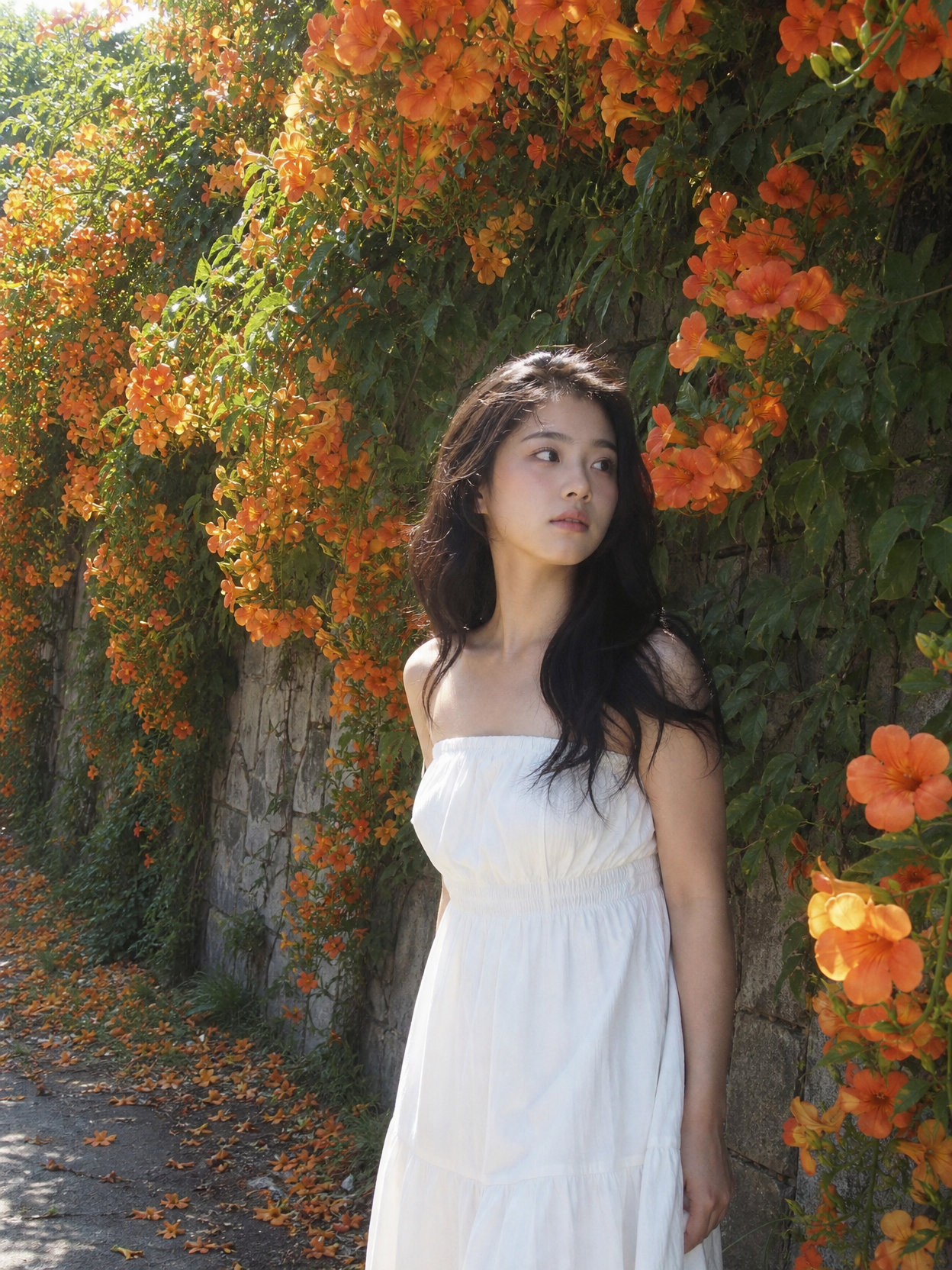 GPT Image 2로 생성한 Campsis White Midi Dress